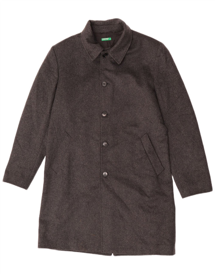 Benetton Pardessus Homme IT 50 Large Gris Laine