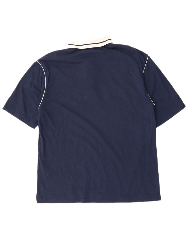 DIADORA Polo Homme UK 40 Coton Colorblock Bleu Marine Moyen