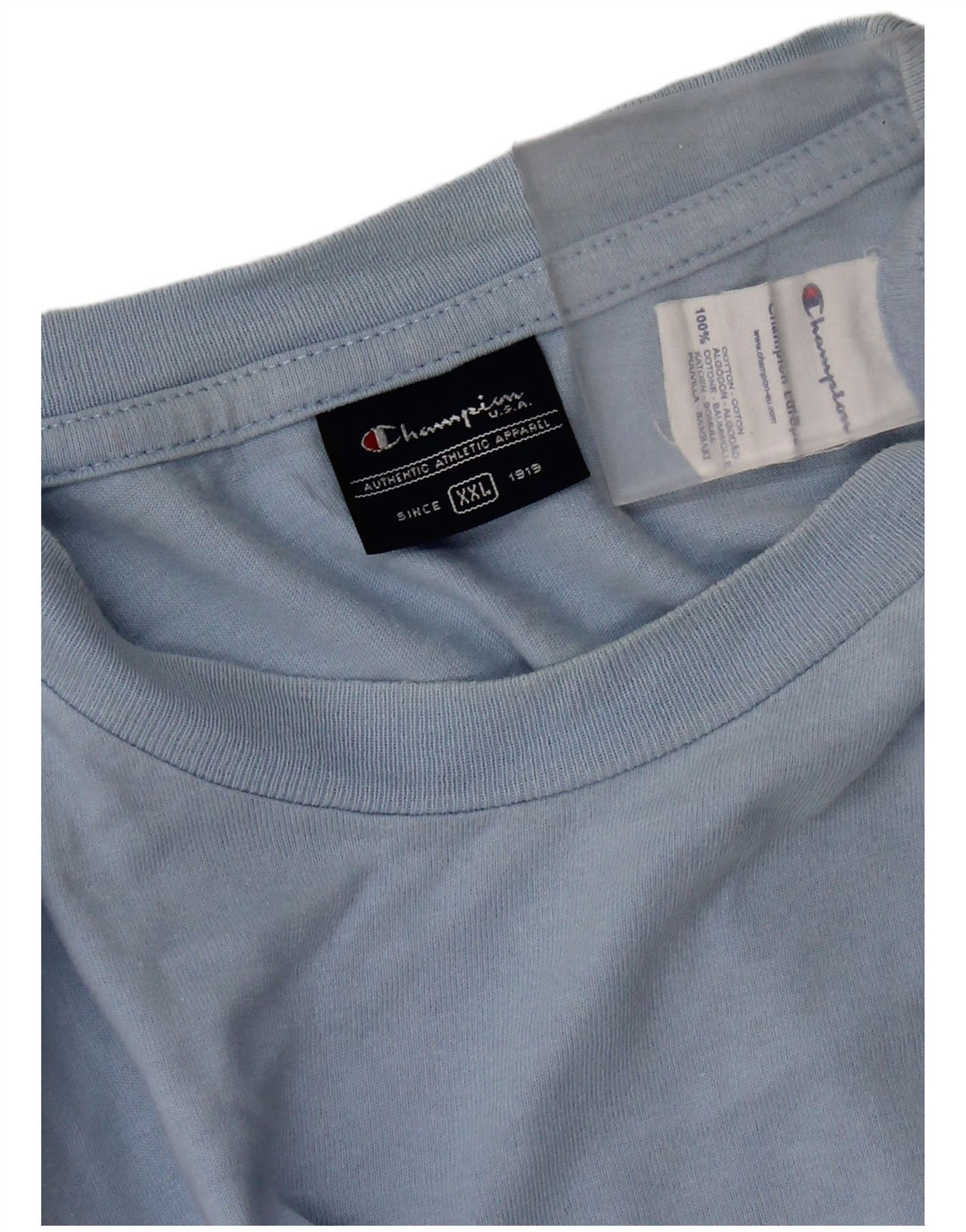 Champion T-Shirt Homme Top 2XL Bleu Coton