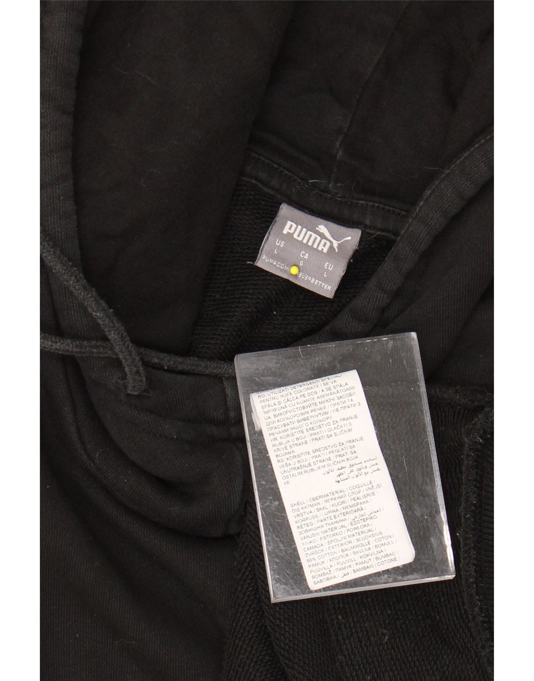 PUMA Pull à capuche graphique pour femme UK 16 Grand coton color block noir