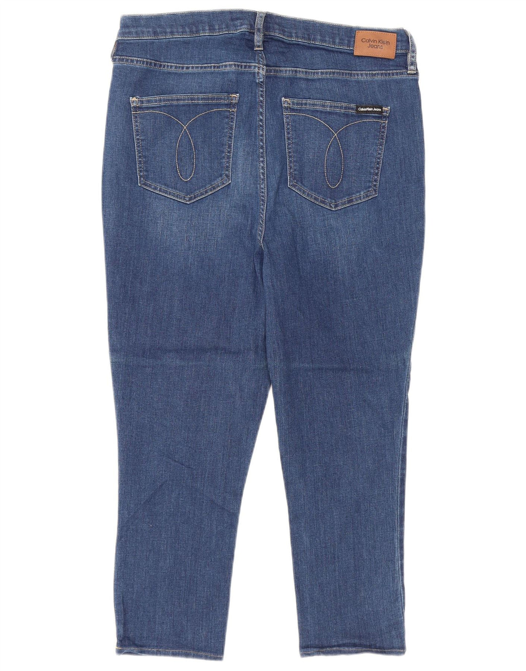 CALVIN KLEIN Femme Capri Jeans W32 L22 Bleu Coton
