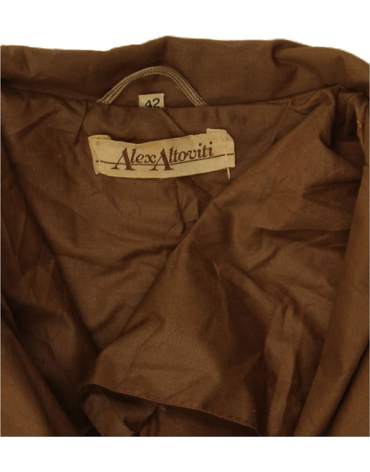 VINTAGE Womens Oversized Overcoat IT 42 Medium Brown Cotton Vintage Vintage and Second-Hand Vintage from Messina Hembry 