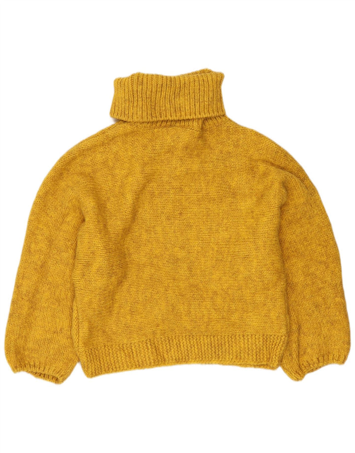 MARKS & SPENCER Pull court à col roulé pour femme UK 10 Petit Jaune