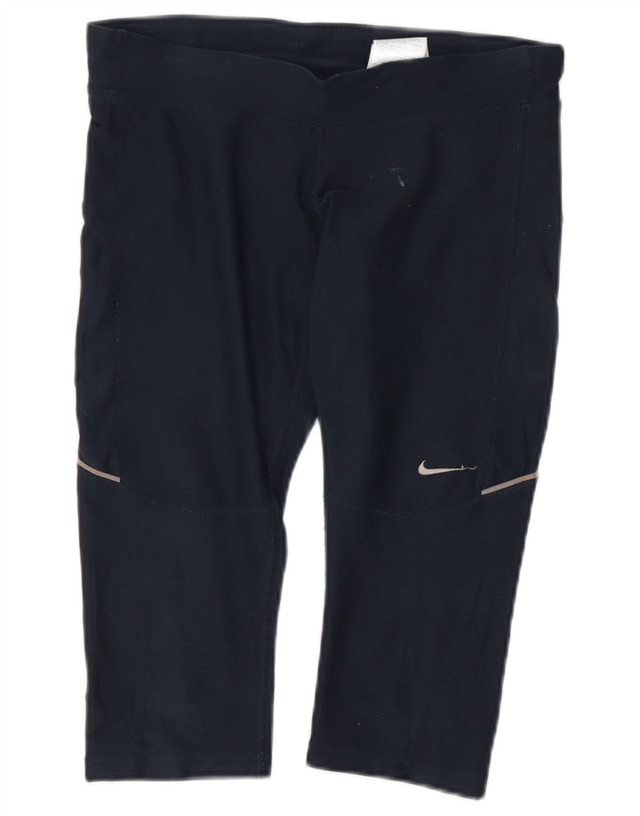 Nike Legging Capri Dri Fit pour femme UK 10 Petit Bleu marine Polyester