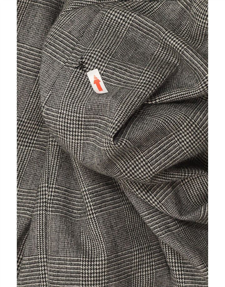 vintage Femme Manches Longues Blazer Veste UK 18 XL Gris Pied-de-Poule