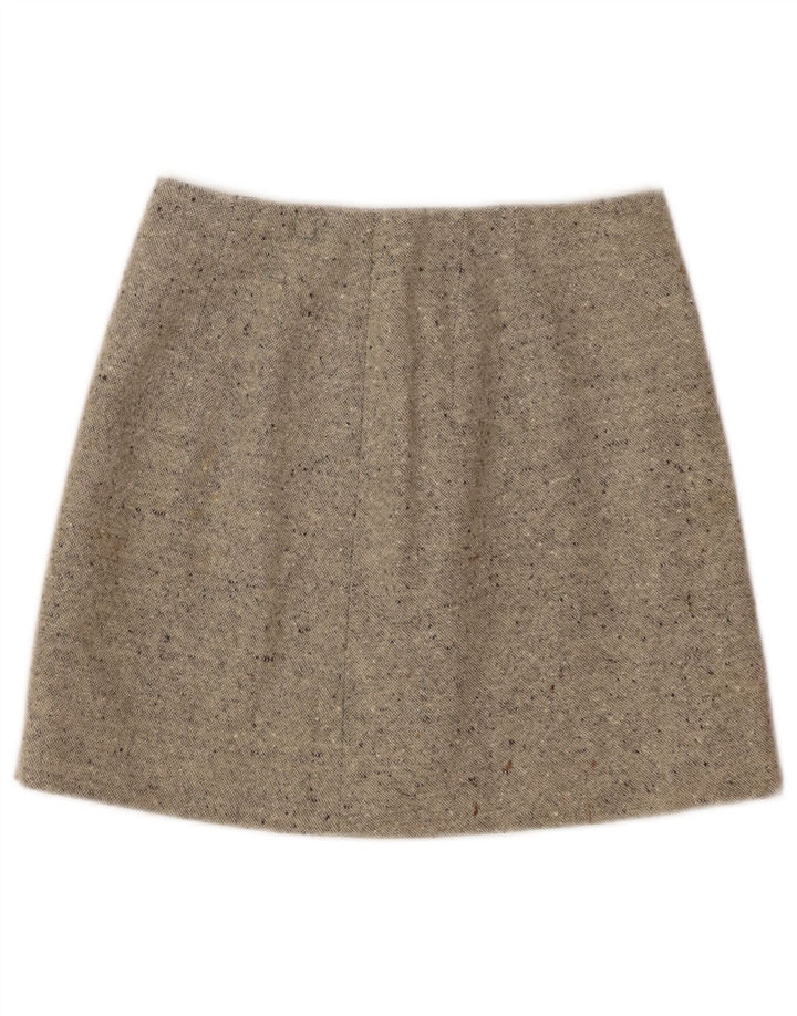 vintage Femme Mini Jupe W26 Petit Beige Moucheté