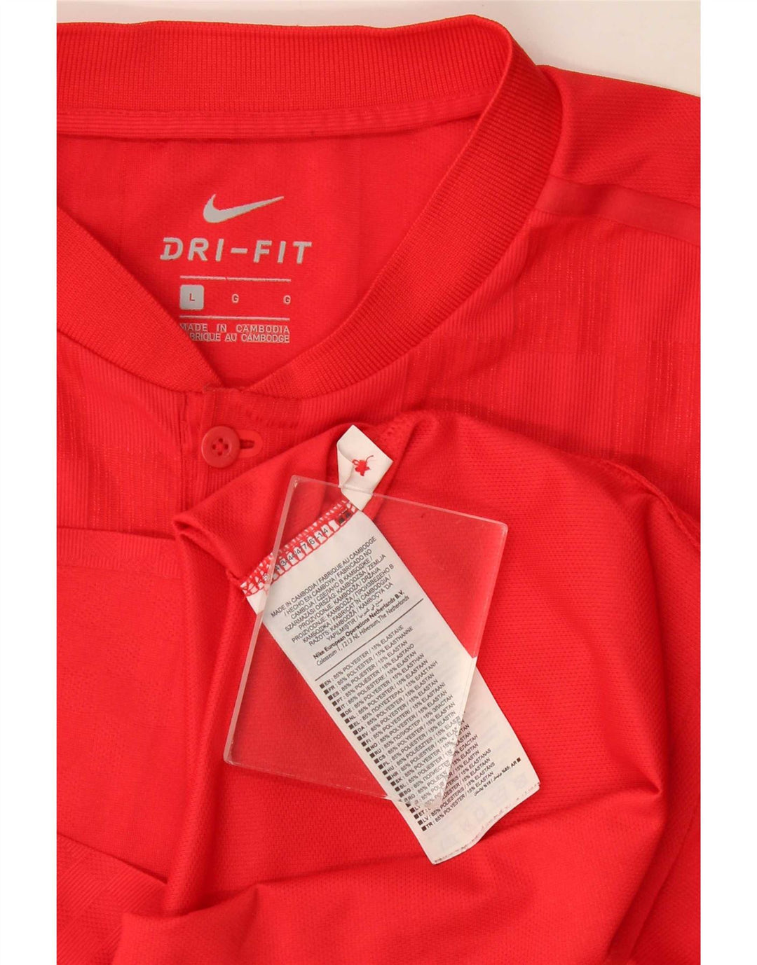Nike Hommes Dri Fit T-Shirt Haut Large Rouge Polyester
