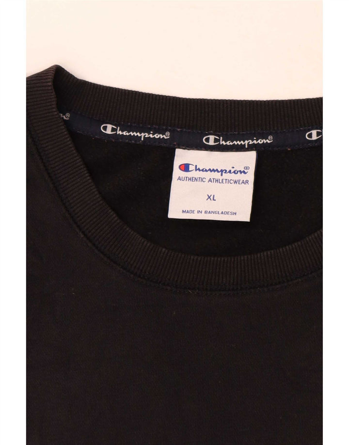 Champion Sweat-Shirt Graphique Homme XL Noir Coton