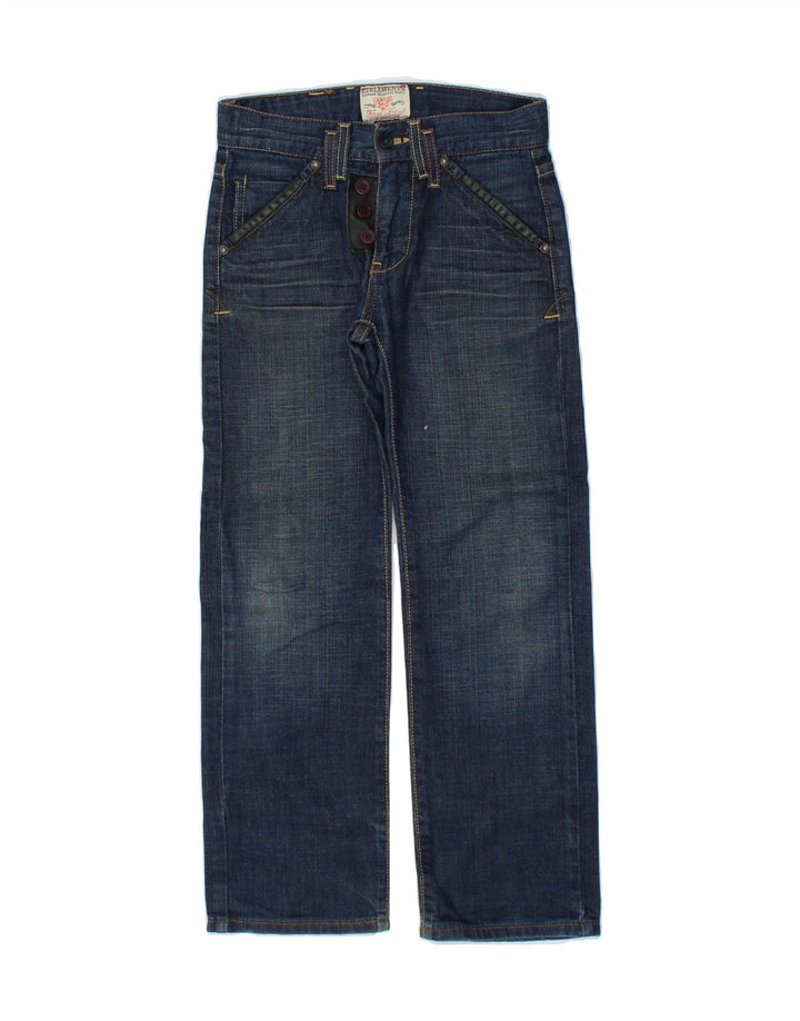 ZU ELEMENTS Girls Straight Jeans 7-8 Years W26 L24  Navy Blue Vintage Zu Elements and Second-Hand Zu Elements from Messina Hembry 