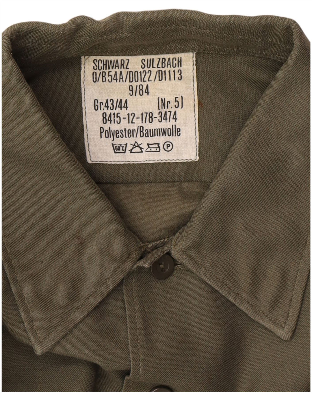 Chemise homme vintage Taille 43/44 XL Kaki Polyester
