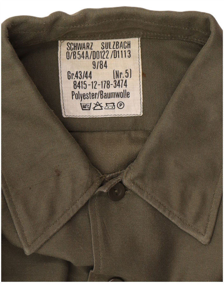 Chemise homme vintage Taille 43/44 XL Kaki Polyester