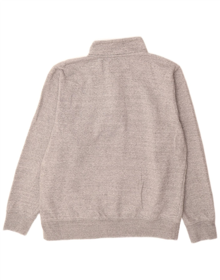JACK WILLS Sweat-shirt col zippé pour homme en coton moucheté grand gris
