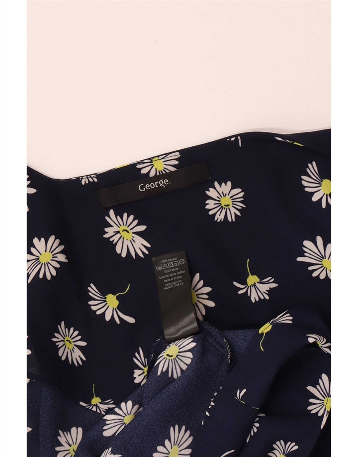 George Womens Cami Top UK 46 Large Bleu Marine Floral Polyester