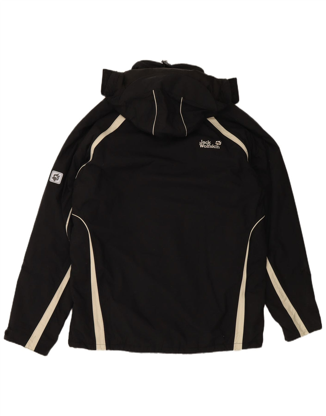 JACK WOLFSKIN Veste coupe-vent à capuche pour homme UK 44 XL Noir Colourblock