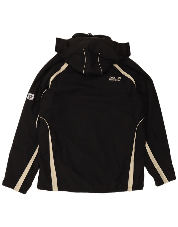 JACK WOLFSKIN Veste coupe-vent à capuche pour homme UK 44 XL Noir Colourblock