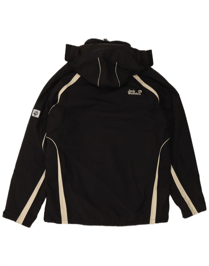 JACK WOLFSKIN Veste coupe-vent à capuche pour homme UK 44 XL Noir Colourblock