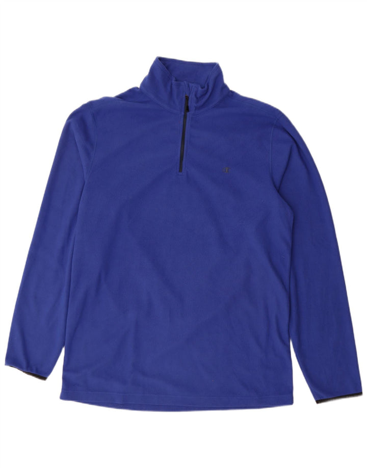 Champion Pull polaire à col zippé pour homme 2XL Bleu Polyester