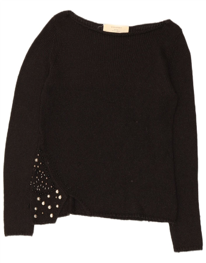 Zara Pull col bateau pour femme UK 12 Noir moyen
