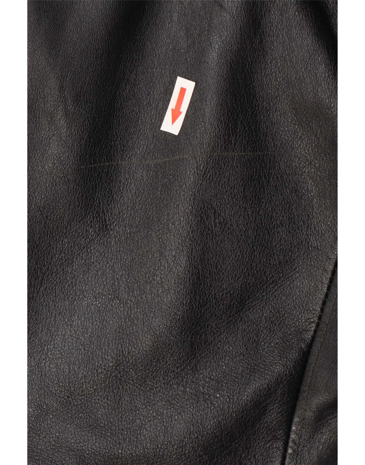veste en cuir femme vintage UK 10 Petit Noir