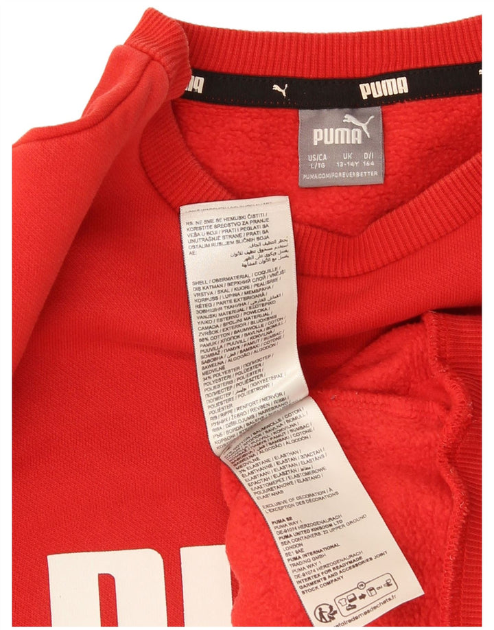 Puma Sweat-Shirt Graphique Garçon 13-14 ans Rouge Coton