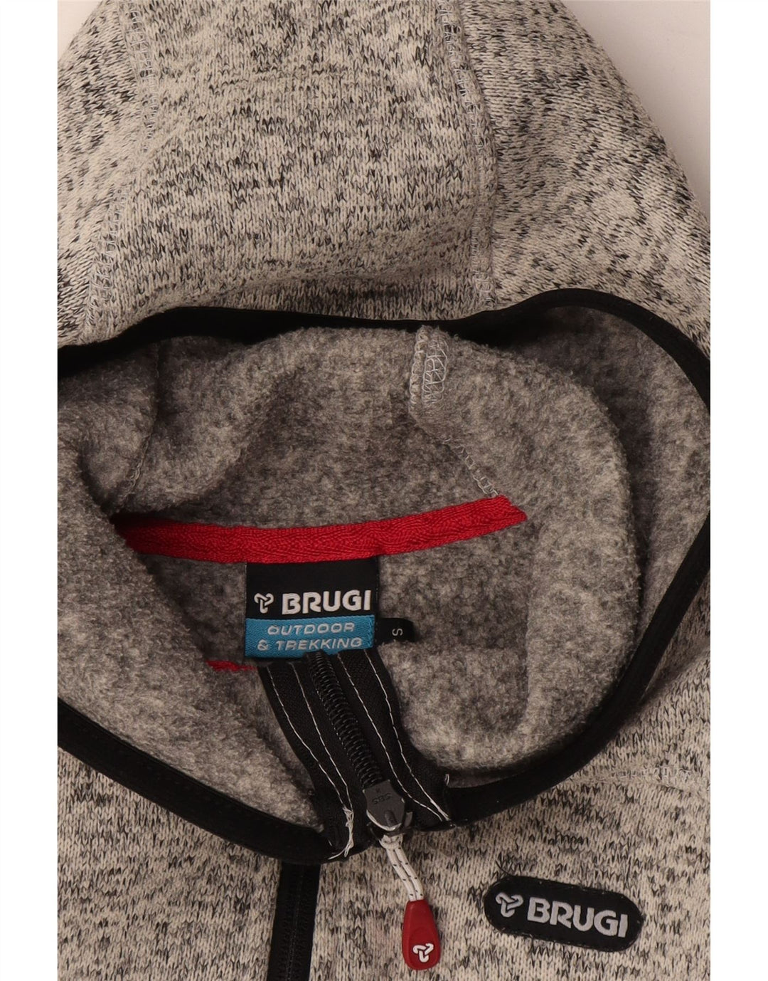 Brugi Pull à capuche zippé pour femme UK 10 Petit gris moucheté