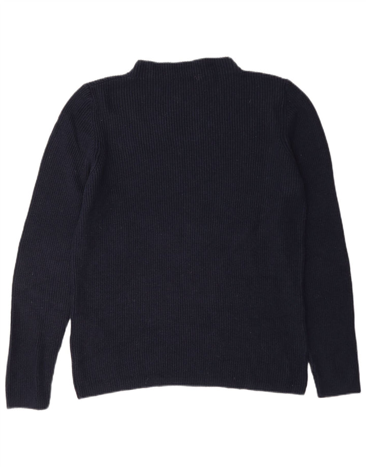 S.Oliver Pull col roulé pour femme EU 40 Bleu marine moyen Viscose