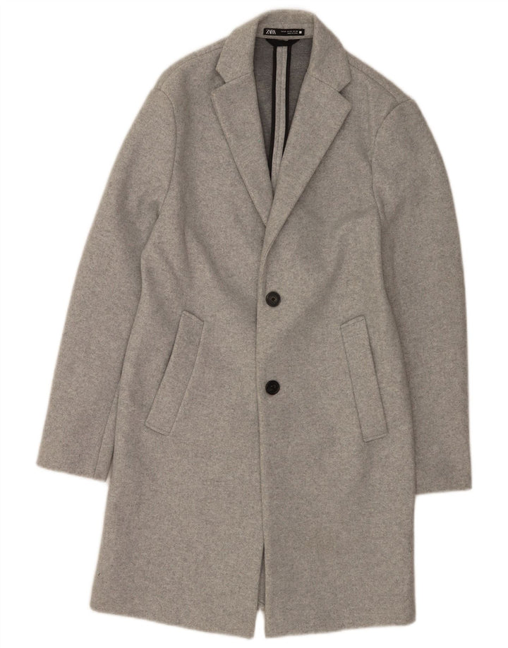 Zara Manteau Homme UK 34 XS Gris Moucheté Polyester