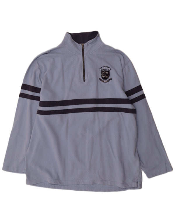 Crew Clothing Sweat-shirt à col zippé pour homme 2XL en coton color block bleu