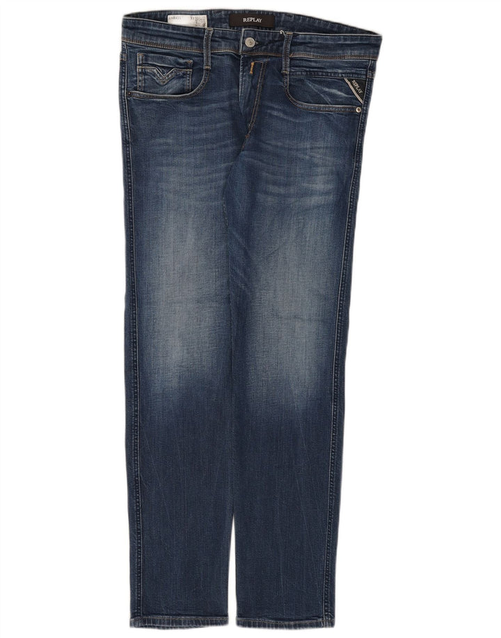 Replay Jean Slim Femme W33 L29 Bleu