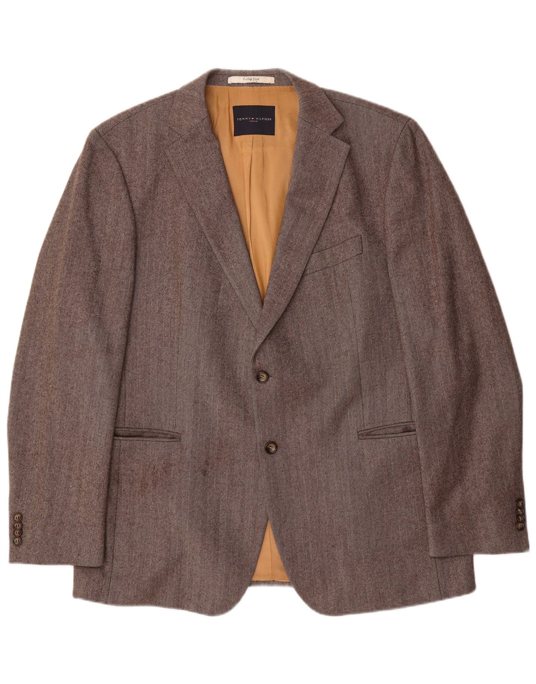 Tommy Hilfiger Veste blazer à 2 boutons pour homme IT 56 3XL Gris Laine à chevrons