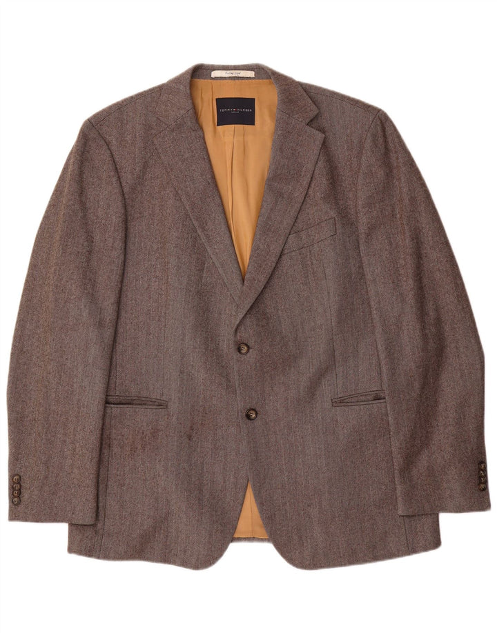Tommy Hilfiger Veste blazer à 2 boutons pour homme IT 56 3XL Gris Laine à chevrons