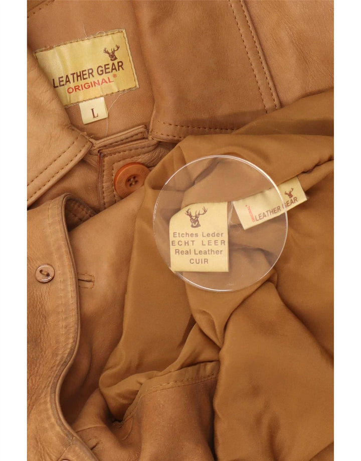 veste en cuir homme vintage UK 40 Grand Beige