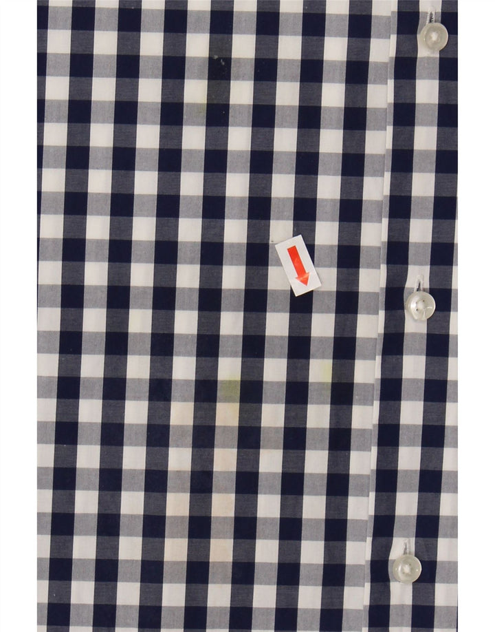 HUGO BOSS Mens Regular Fit Shirt Size 16 1/2 42 Large Navy Blue Gingham