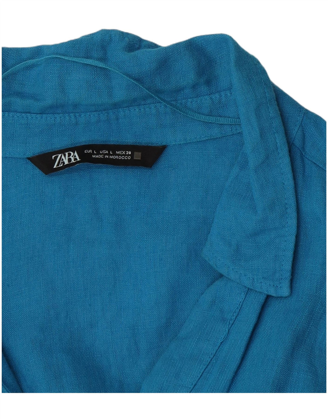 ZARA Chemise pull femme UK 16 Large Bleu
