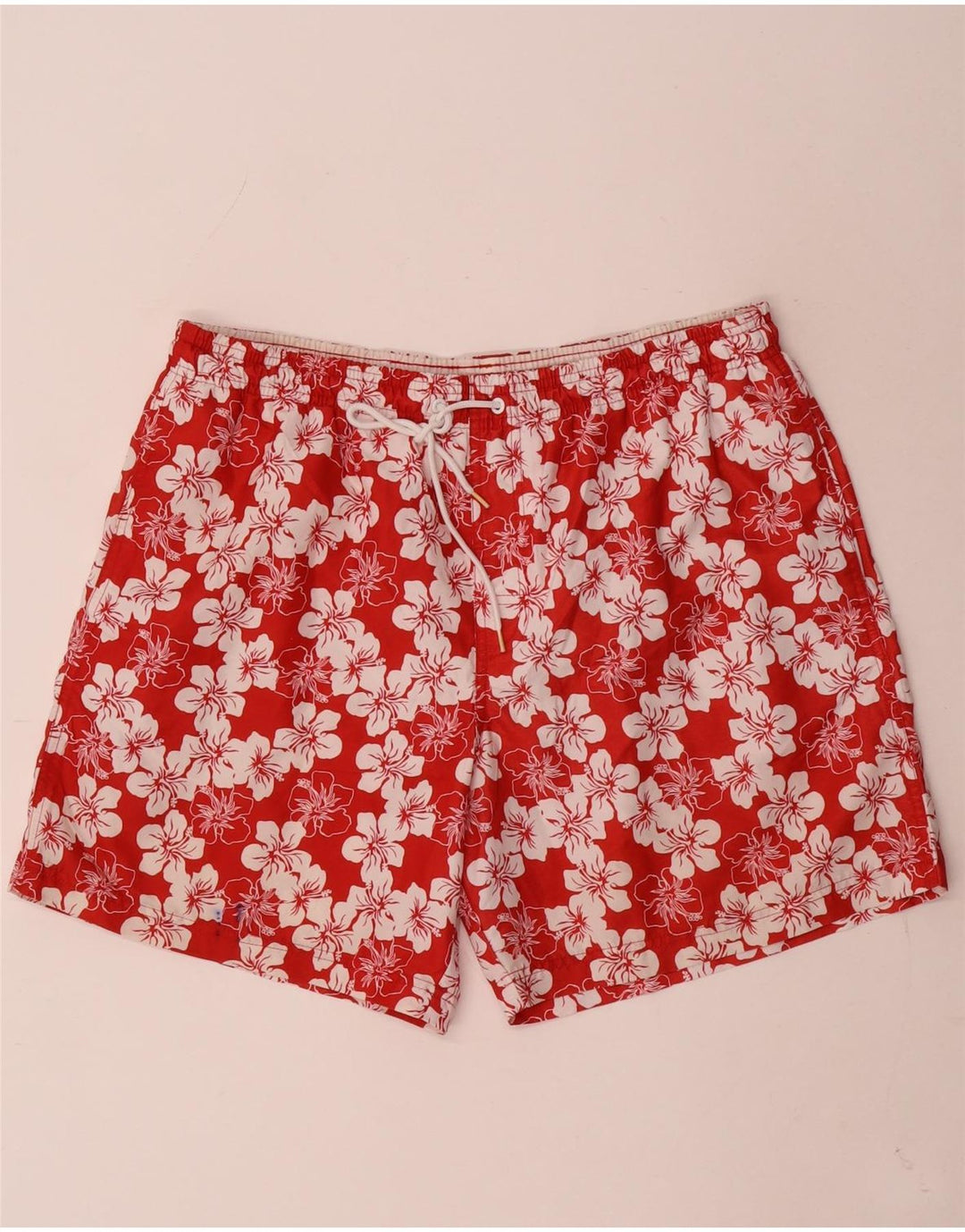 Marks & Spencer Short de bain pour homme en polyester à motif floral rouge
