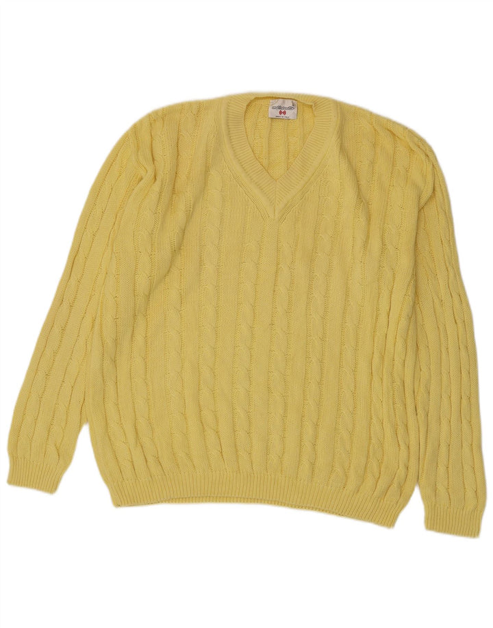 MARRONETTO Pull Col V Homme Jaune Moyen Coton