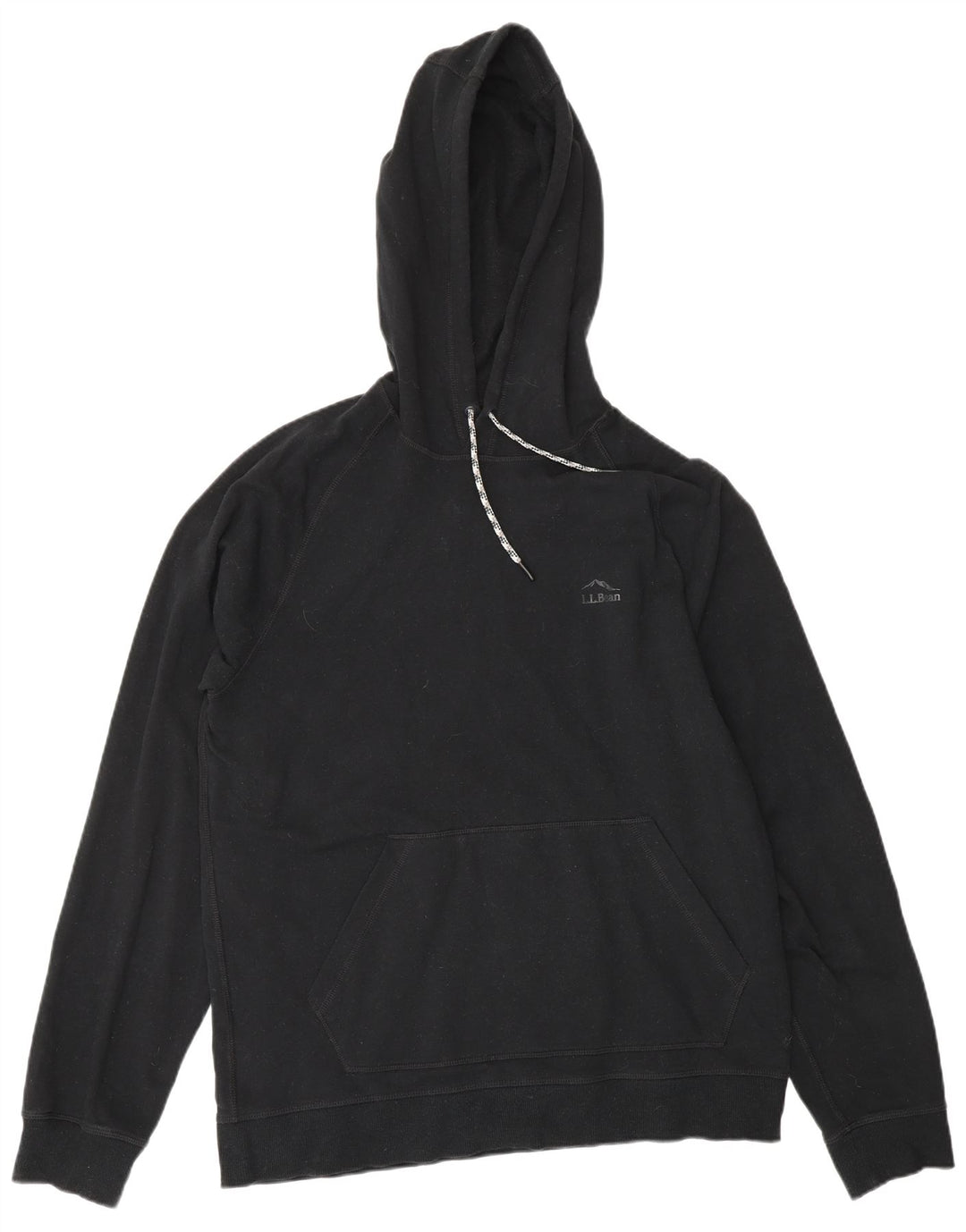 L.L.BEAN Mens Hoodie Jumper Medium Black Cotton