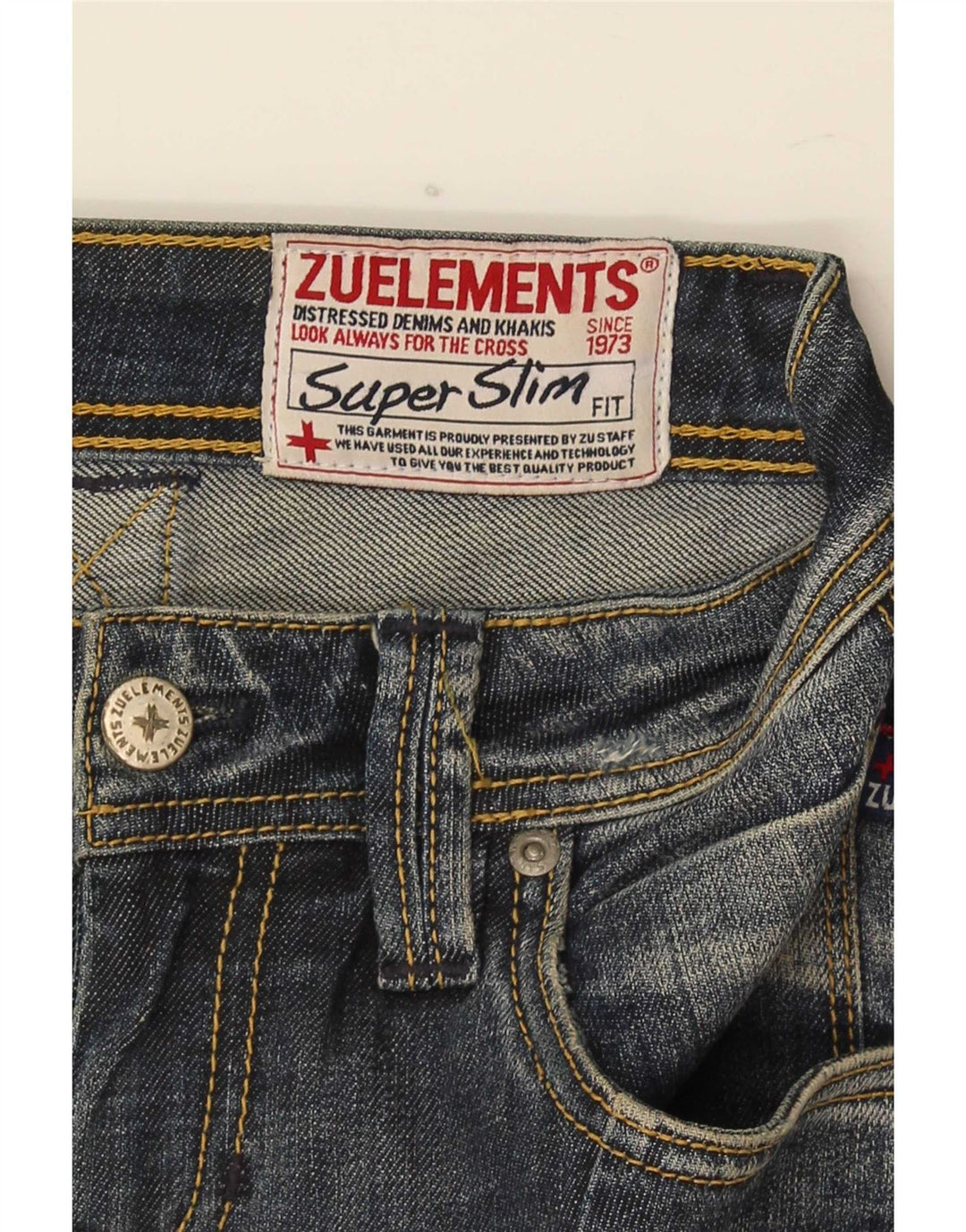 Zu Elements Jean skinny effet vieilli W26 L31 en coton bleu pour femme