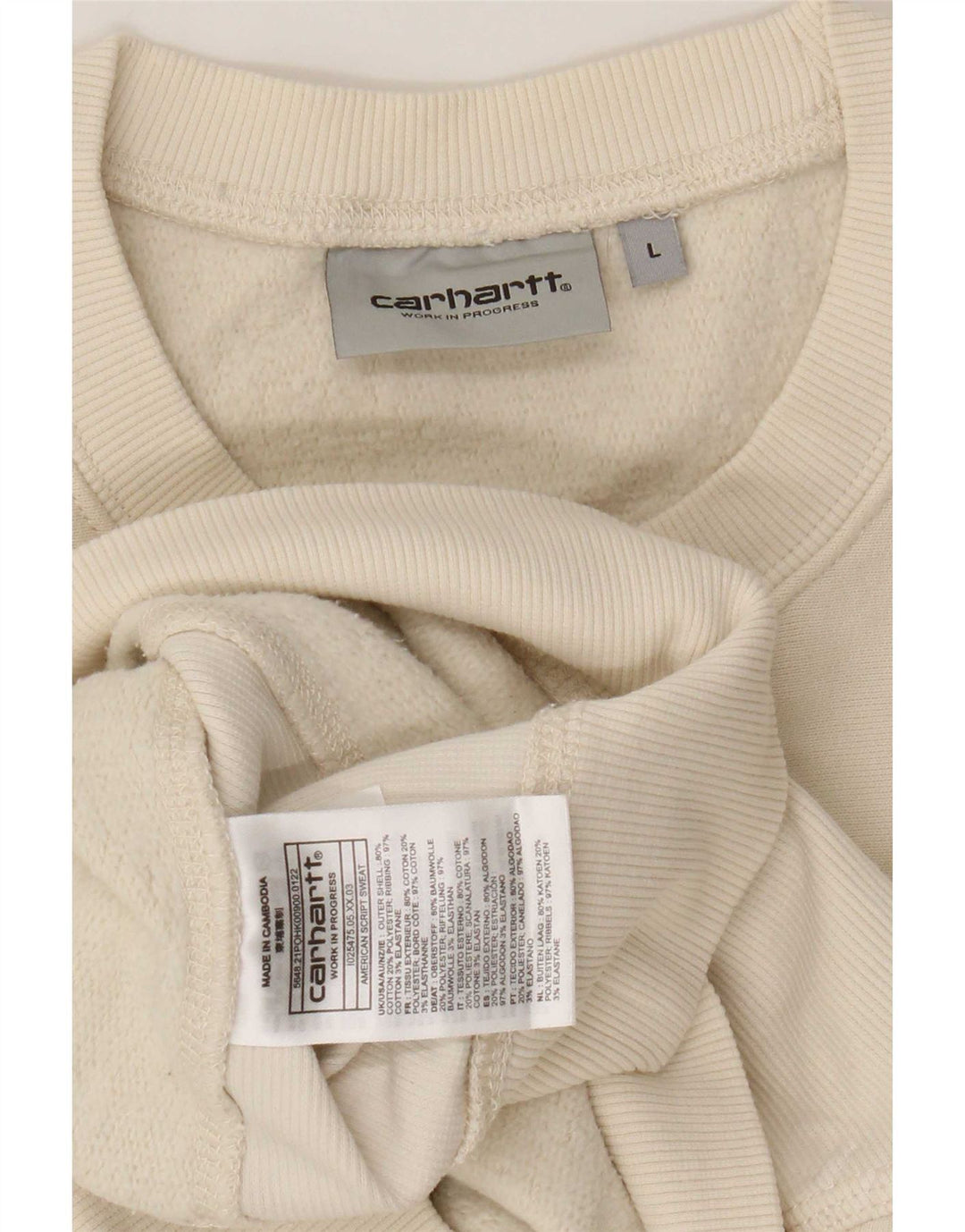 Carhartt Sweat-shirt pour homme en coton beige Large
