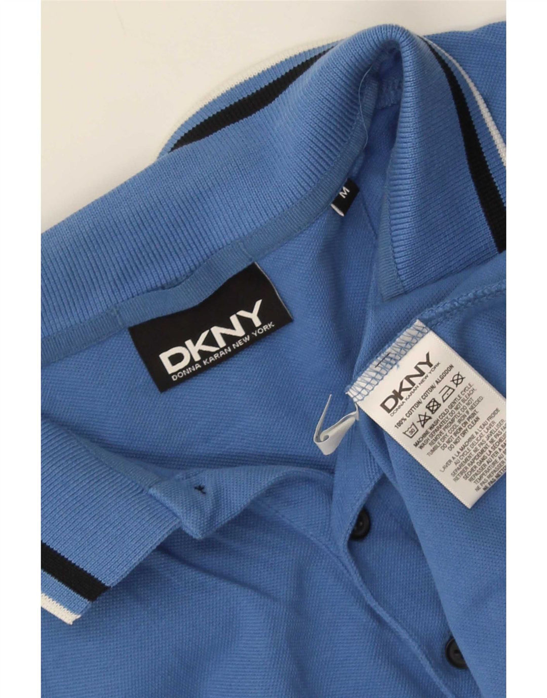 Dkny Polo Homme Bleu Moyen Rayé Coton