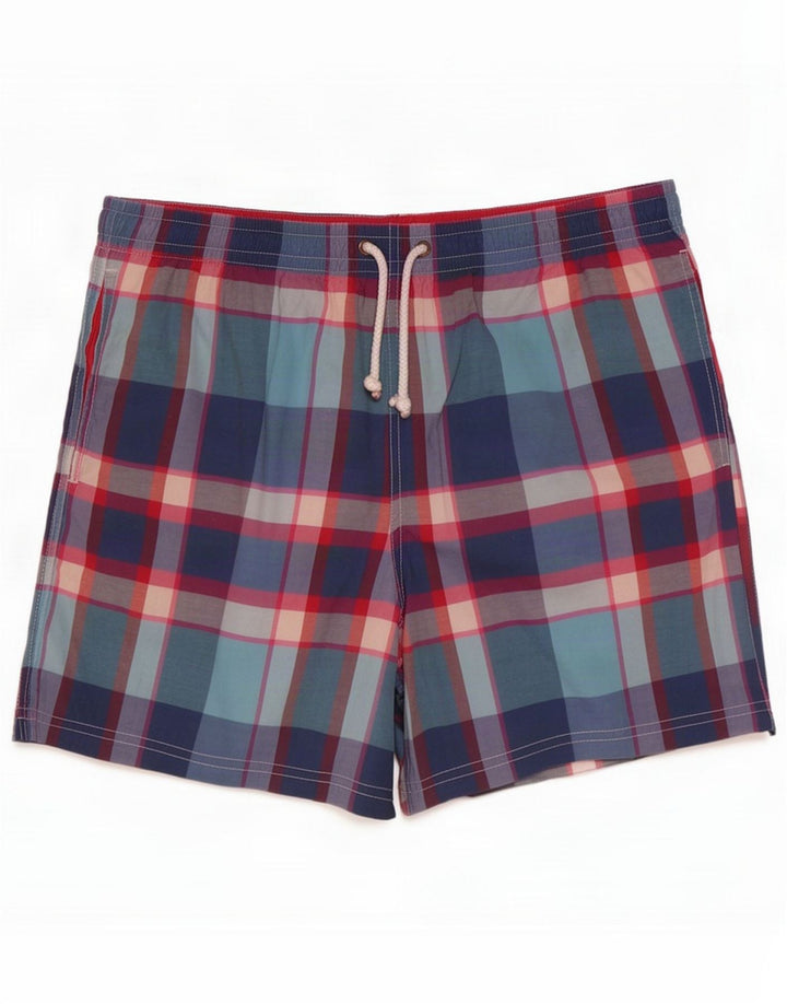 Massimo Dutti Short de bain pour homme en polyester à carreaux multicolores Description du produit