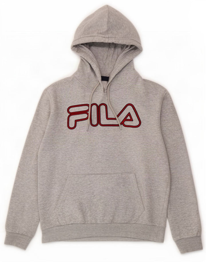 Fila Pull à Capuche Graphique Homme Gris Moyen Coton