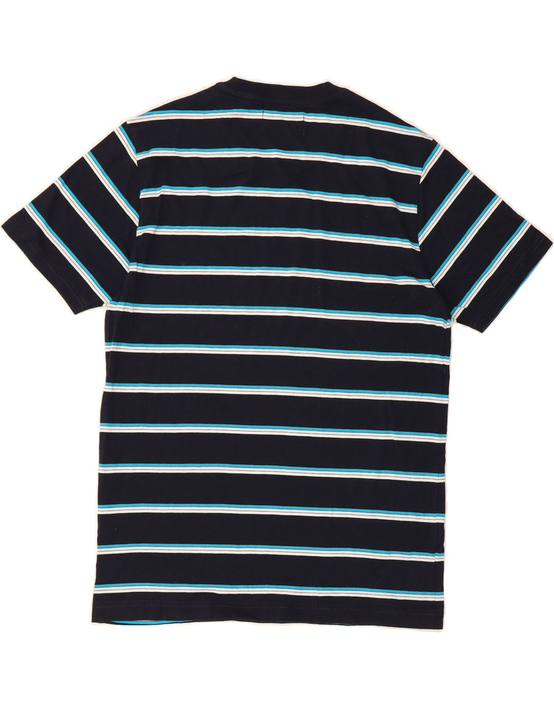 PENGUIN Mens T-Shirt Top Medium Navy Blue Striped Cotton Vintage Penguin and Second-Hand Penguin from Messina Hembry 