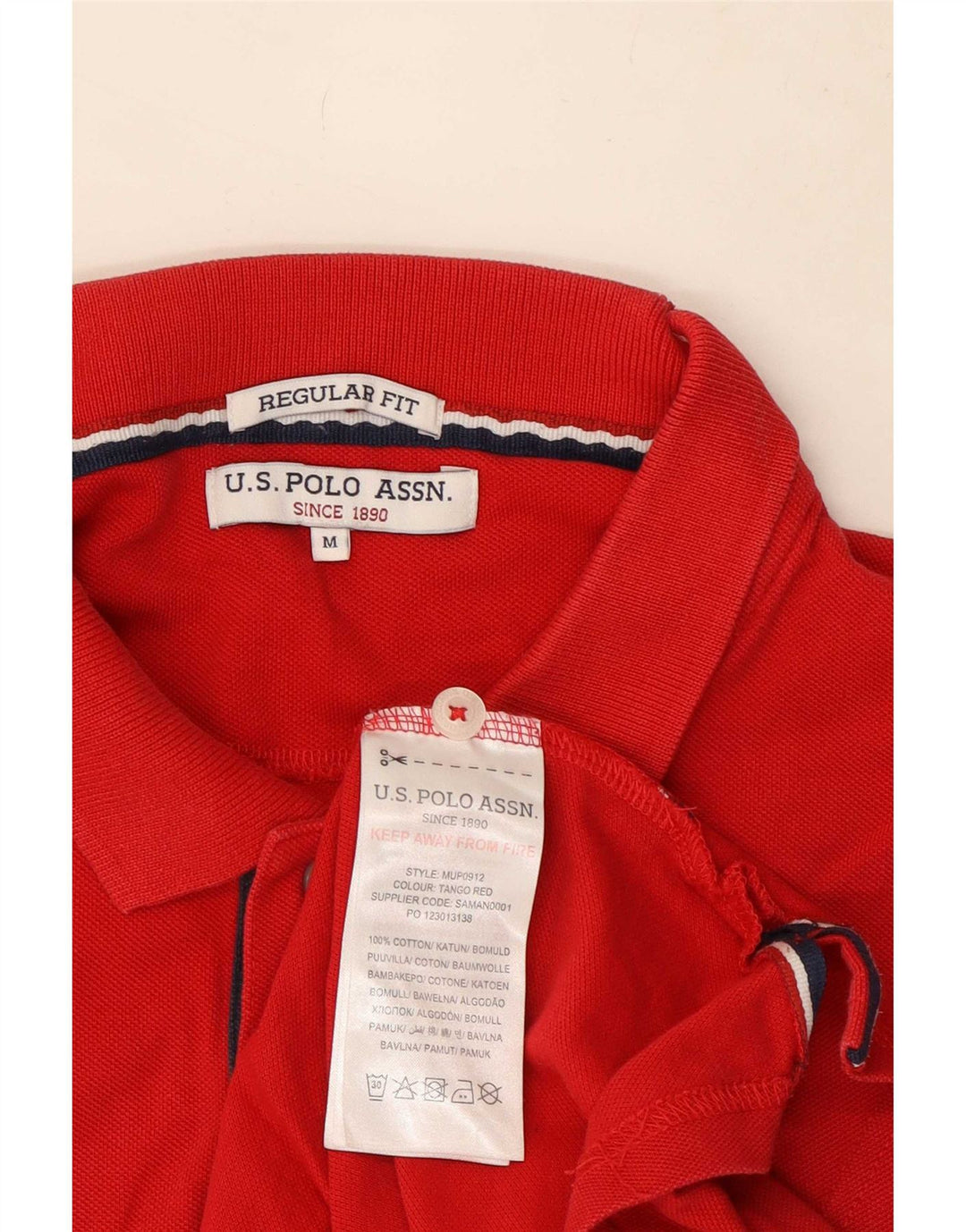 U.S. Polo Assn. Chemise Regular Fit Graphique Coton Rouge Moyen Homme