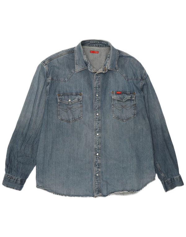 WRANGLER Chemise en Jean Homme 2XL Bleu Coton
