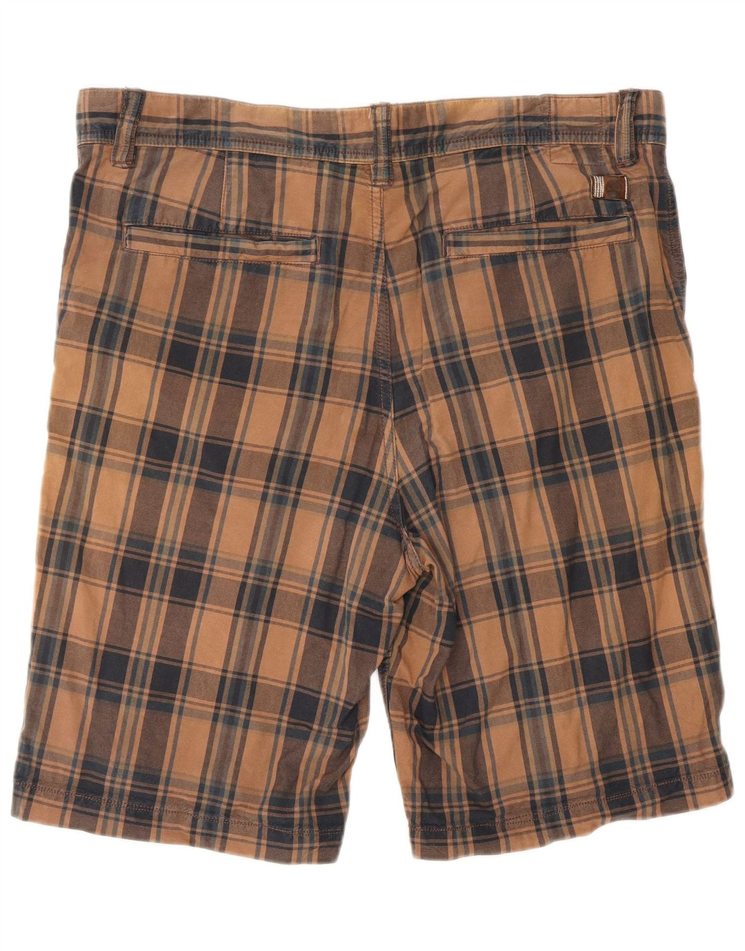 Timberland Short Chino Homme W34 Grand Coton à Carreaux Marron