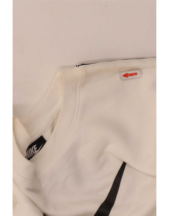 Nike Sweat-shirt graphique pour homme en coton blanc Taille L