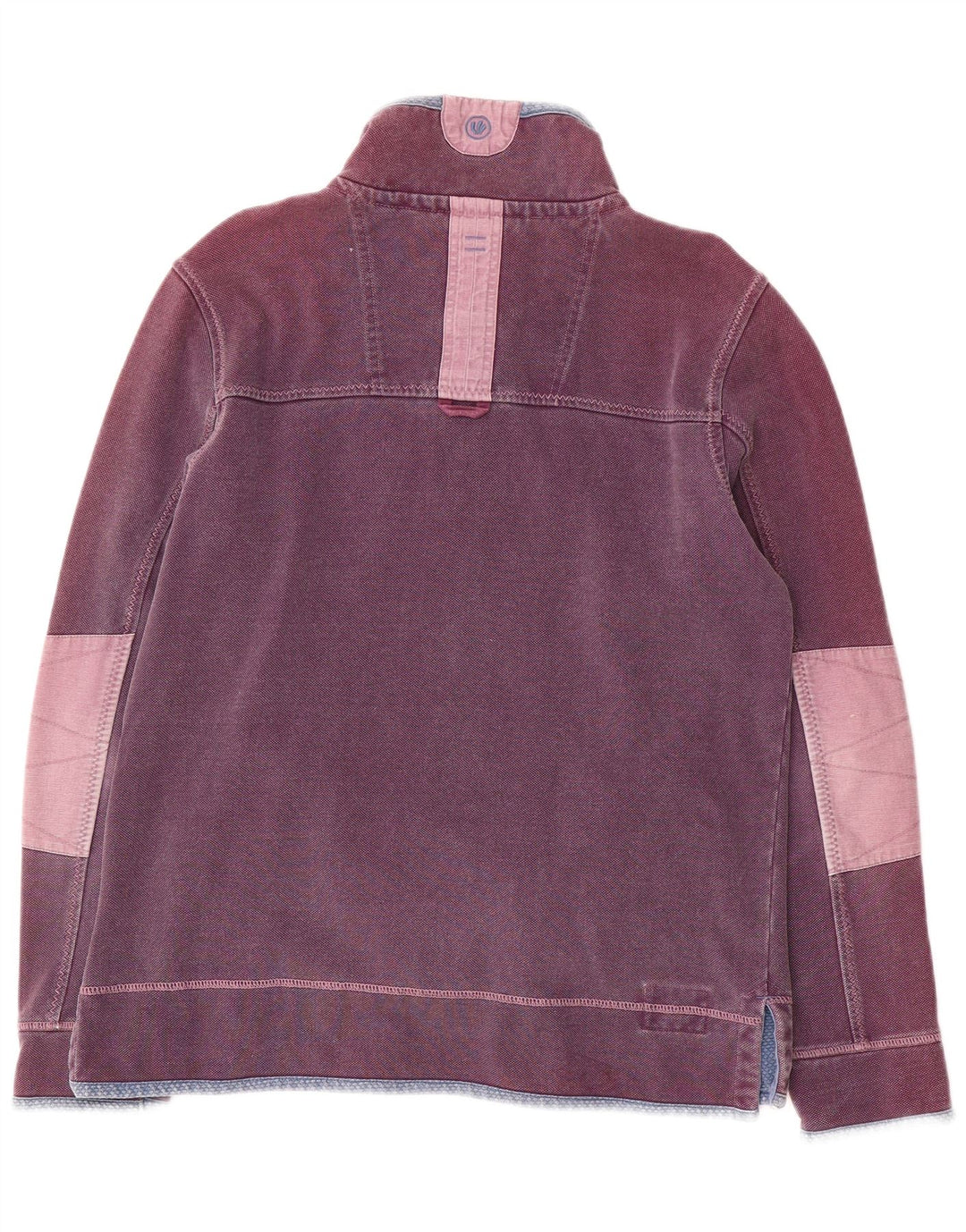 Fat Face Sweat-shirt col zippé pour homme en coton violet moyen