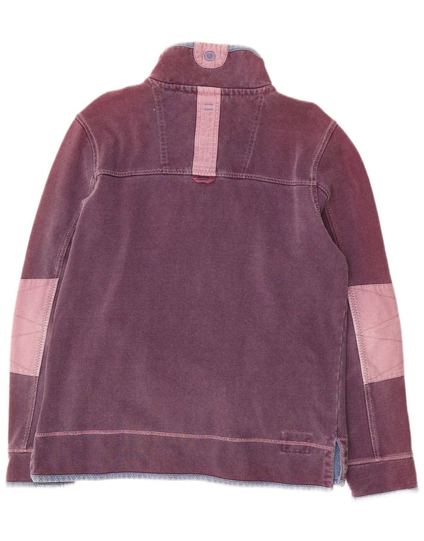 Fat Face Sweat-shirt col zippé pour homme en coton violet moyen