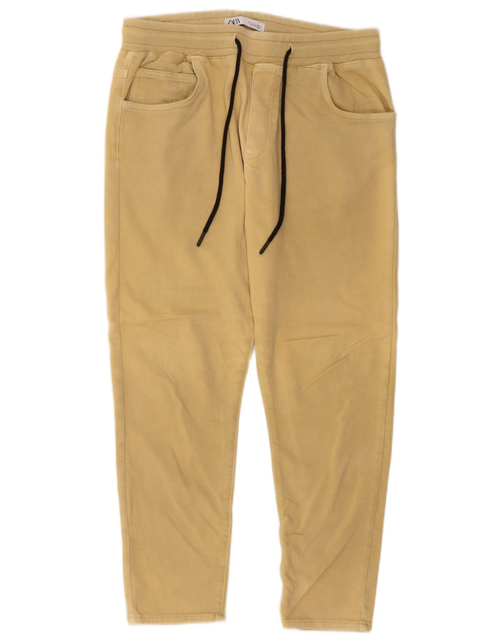 Zara Pantalon court slim pour homme Large W32 L25 Jaune